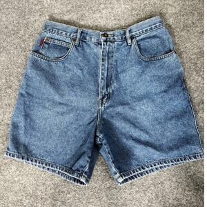 Vintage Women's Bugle Boy Jean Shorts 14 High Rise 100% Cotton USA 31.5 Waist